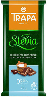 Milchschokolade mit Stevia 75g - TRAPA